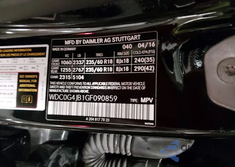 2016 Mercedes-Benz Glc 300 z USA, uszkodzony, nr VIN WDC0G4JB1GF090859